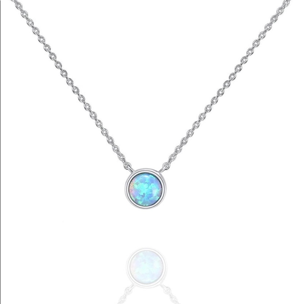 14k white gold plated necklace